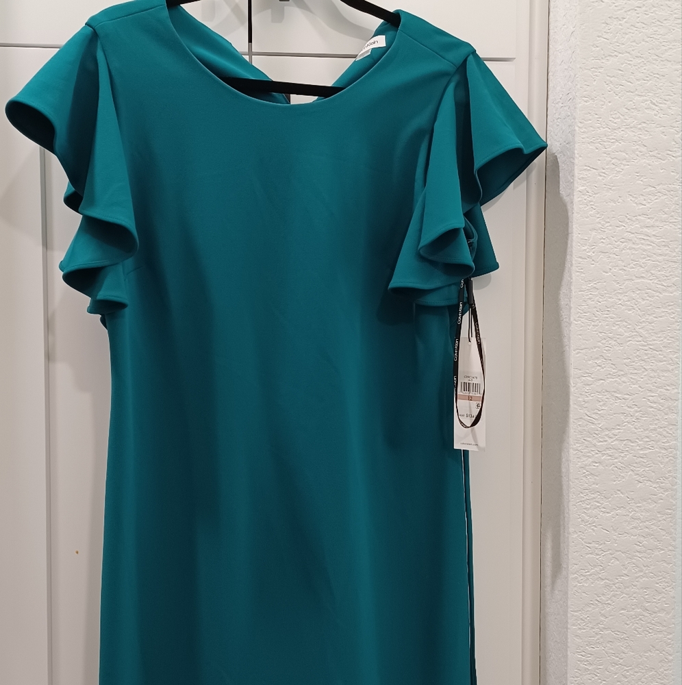 Calvin Klein Ruffeled Sleeve Dress